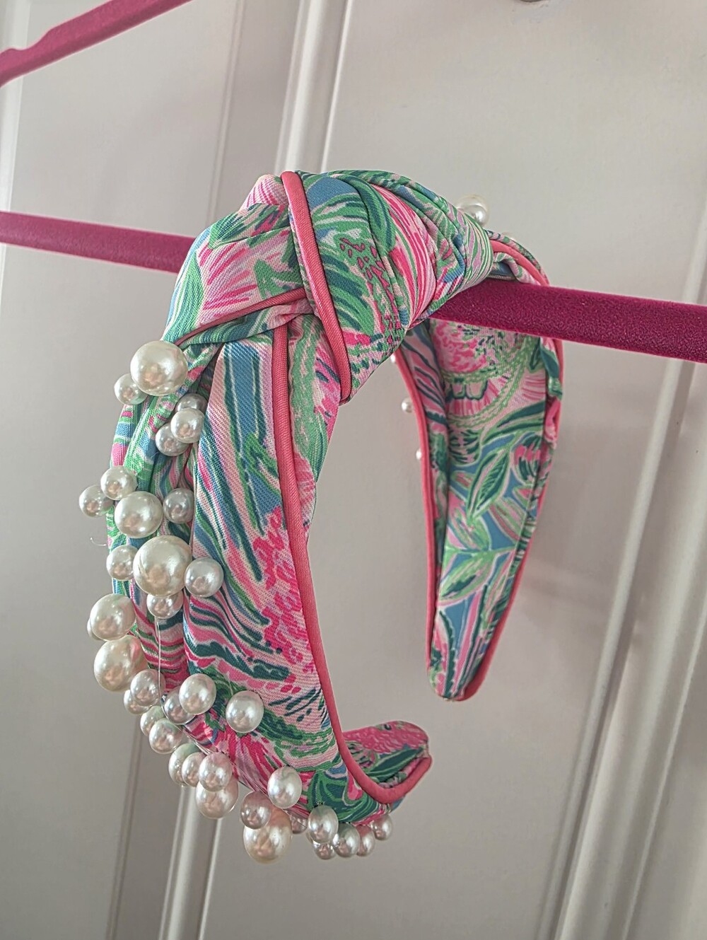 Lilly Pulitzer Pink, Green & Blue Pearl-Embellished Headband - Picture 3 of 4